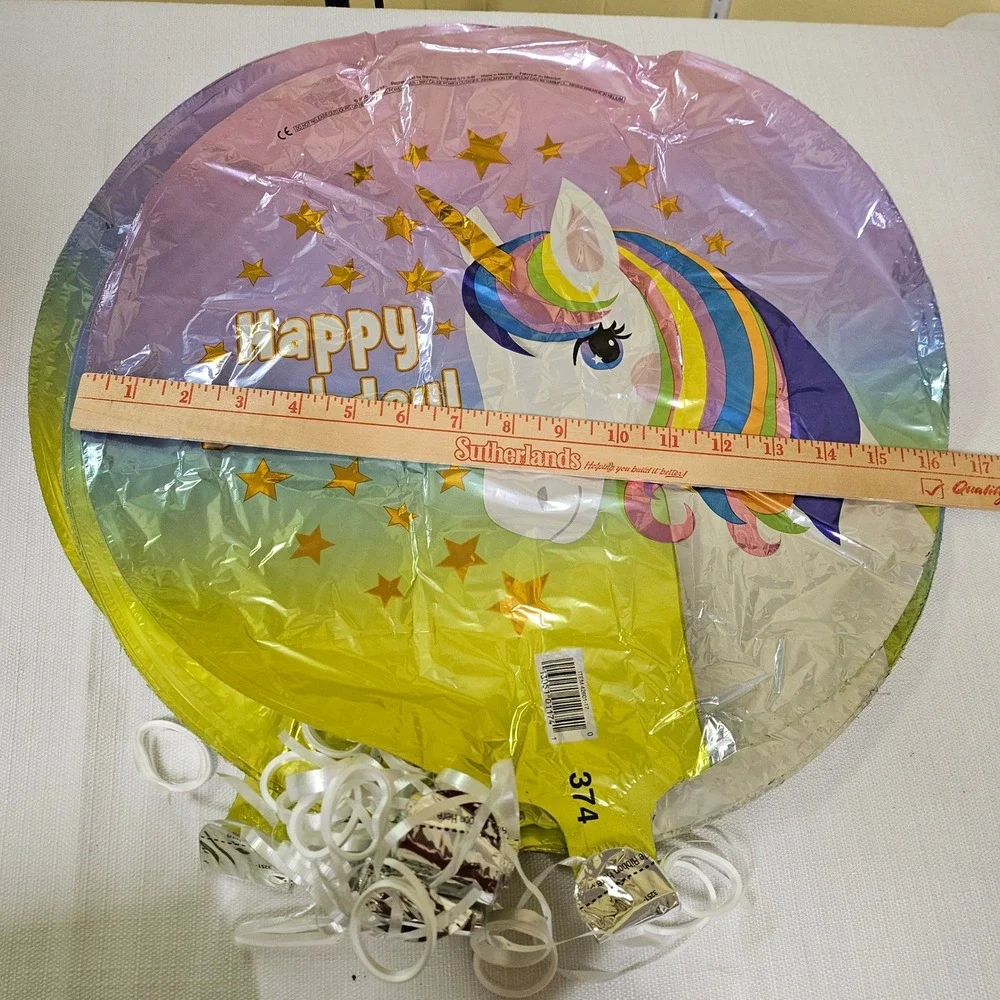 Happy Birthday Unicorn Foil Balloons Party Decoration with‎ String Lot of 16